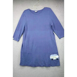 J. Jill Ponte Women's Knit Dress-Size Large-Embellished-3/4 Sleeves